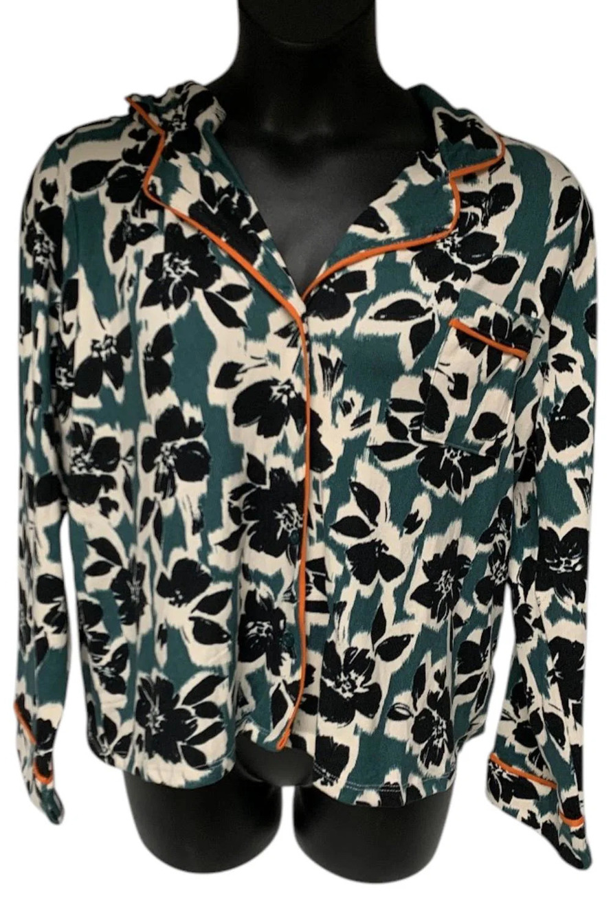 Sunday Brunch Pillowsoft Notch Collar Pajama Set Ikat Floral - Regular